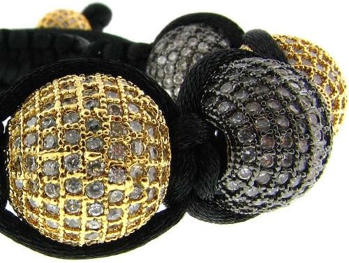 Buddhist Inspired XXL Cream Ice Ball Bracelet 17mm Mens Womens Unisex Micro Pave Lab Diamonds Cz Adjustable 7"-13
