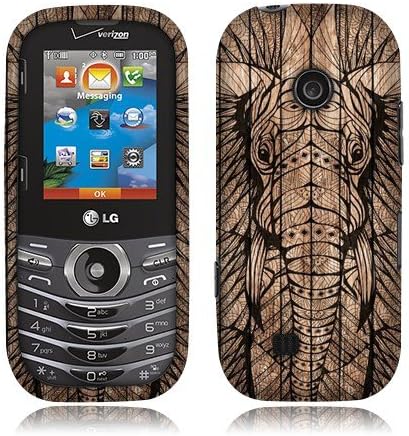 Nextkin LG Cosmos 3 VN251S Hard Plastic Snap On Protective Cover Case - Elephant Head Aztec Wooden