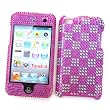 Apple iPod Touch 4th Generation Snap-on Protector Hard Case Rhinestone Cover "Pink & Silver Checkers" Design