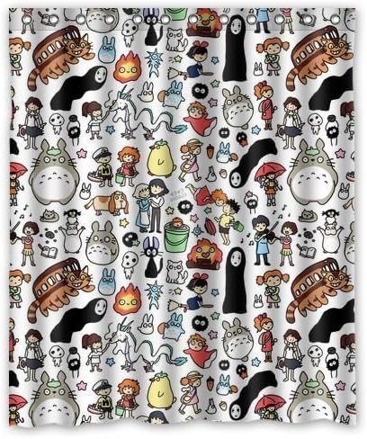 Baodan Zhang Custom Personalized Studio Ghibli Character Totoro Shower Curtain 60"(w) x 72"(h) Home Decoration