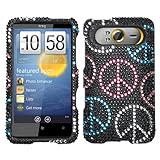 Colorful Peace Diamond Crystal Bling Protector Case for HTC HD7 (T-Mobile)