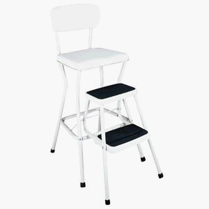 Kitchen: Cosco Counter/Chair Step Stool with Pull Out Steps, White #11 118WHT