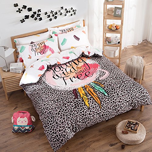 TheFit Paisley Bedding for Adult U166 Boho Wild and Free Duvet Cover Set 100% Cotton, Queen Set, 4 Pieces