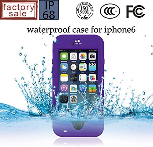 Iphone 6 Case,PRKIDS Brand Iphone 6 Waterproof Shockproof Dirtproof Snowproof Super Defender Series with Stand Cover Case for Iphone 6 (4.7) (Not for Iphone 6 Plus 5.5) (Purple)