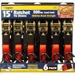 CargoLoc 89977 Six Piece 15 Foot Ratchet Tie Down