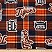 MLB Fleece Detroit Tigers Plaid Blue/Orange Fabric By The Yard