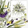 FOUR 17" Pansy Astilbe Mixed Artificial Flower Grass Arrangement _Purple Yellow