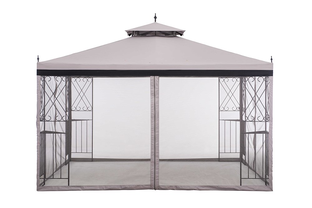 sunjoy 10 x 12 Monterey Gazebo with Netting,Gray with Black