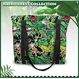 Tree Frogs Tote Bag Cotton with WATERPROOF LINING UNDERSIDE