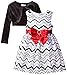 Youngland Girls' Velour Shrug with Chevron Dress