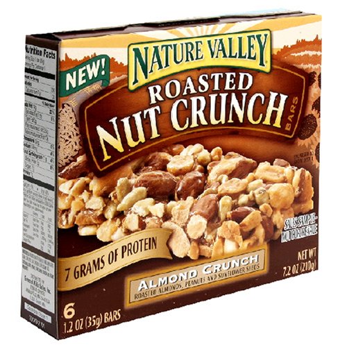 Nature Valley Roasted Nut Crunch Granola Bars, Almond Crunch, 6-Count Boxes (Pack of 6)