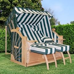 Extragro�er XXL Gartenm�bel Strandk�rbe aus Hartholz gr�n