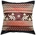 Avarada 16x16 Inch (40x40 cm) Print Elephant Sun Decorative Throw Pillow Covers Case Cushion Cover for Sofa Couch Chair Bed Back Zipper Insert Not Included Black Red
