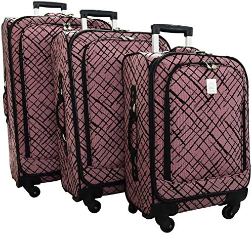 Jenni Chan Brush Strokes Upright Spinner 3-Piece Set-20" 24" 28" (Pink)