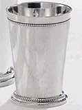 BEADED MINT JULEP CUP - 6 1/2 INCH BEADED SILVER PLATE MINT JULEP CUP