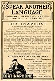 610ucDV0y0L. SL160  1909 Ad Cortinaphone Speak Another Language Cortina Learn Fluent Communication   Original Print Ad
