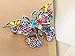 Alilang Silvery Tone Rainbow Multi Colored Rhinestone Butterfly Insect Bug Wings Brooch Pin
