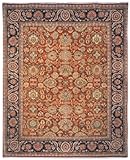 IMAGE OF Safavieh Treasures Hand-knotted Handspun Wool Karkan Rug Rust / Navy (8' x 10')