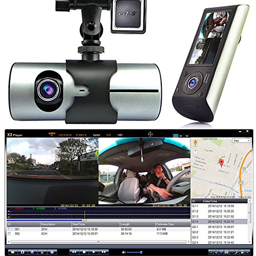 Indigi HD Car DVR Dual Camera Lens Dash Cam Night Vision GPS Logger G-Sensor Time Stamp