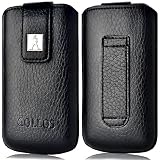 Produkt-Bild: Original Collos Nokia C2-00 | Nokia C1-02 | Nokia C1-01 | Nokia X2 | Nokia 6303i | Nokia 2730 Navigation | C3 Touch and Type | X3 Touch and Type | Nokia 2700 | Nokia 5130 | Nokia 2330 Classic | Nokia 6700 Magic Black M Handytasche Tasche Etui Slim Case Schwarz / inkl. G&uuml;rtelschlaufe / inkl. R&uuml;ckziehfunktion EasyOut Pullstrip / Neue Collection