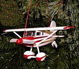 Review Kurt Adler  / Painted Wooden Replica Cessna 140A Propeller Airplane Christmas Ornament