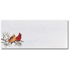 Cardinals Matching Christmas Envelope by Lenmar