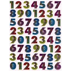Numbers - 5 Blatt von metallischem Aufkleber