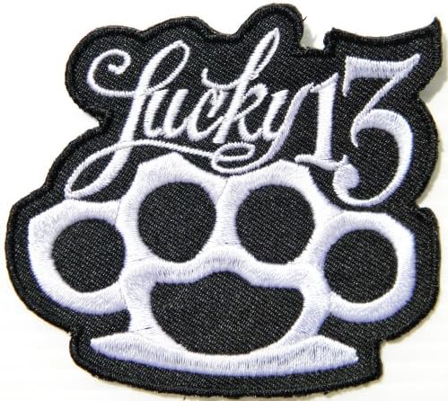 Lucky 13 Knuckle Duster Logo Jacket Patch Sew Iron on Embroidered Symbol Badge Cloth Sign By Prinya Shop