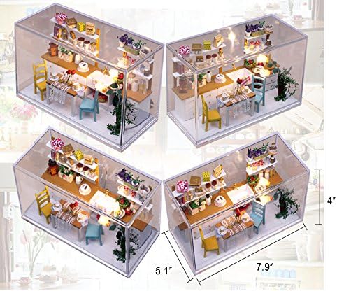 Dollhouse Miniature DIY Kit Cover Sweet Kitchen Bedroom Room House PINK for Valentine's gif