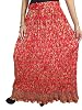 Womens Red Floral Print Crinkle Cotton Maxi Skirt, New SKirt, Christmas Gift Idea