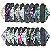 6 Pieces 12 Inch Heavy Flow Charcoal Bamboo Mama Cloth/Menstrual Pads/Reusable Sanitary Pads - You Choose 6 Designs from 17 and Send Message to Me