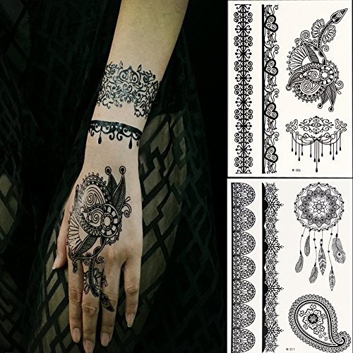 Generic black lace temporary tattoos for adventurous wo…