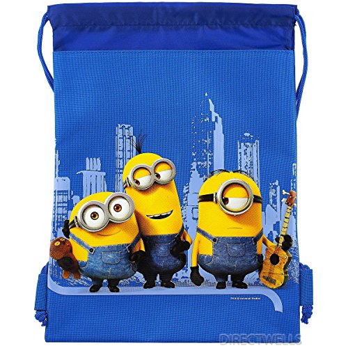 Despicable Me Minions Authentic Licensed Drawstring Bag Backpack (Blue)