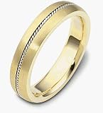 18 Karat Gold and Platinum 5mm Comfort Fit Wedding Band Ring