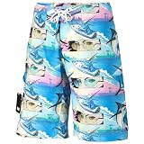 Columbia Men's Pfg Offshore Teaser Action Board Short, White Cap/Miami Marlin, 30x12