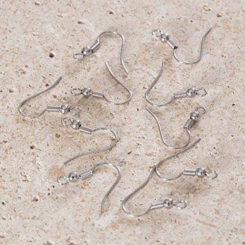 Hobium 10 Pieces Earring Hook, Steel, Grey
