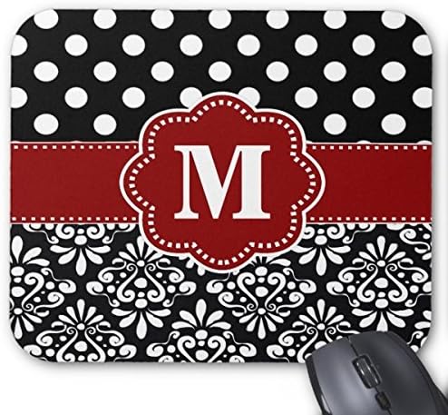 Fly Mousepad Personalized Mouse Pad Customized Red Black Dots Damask Monogram Mouse Pad. Mouse Pad