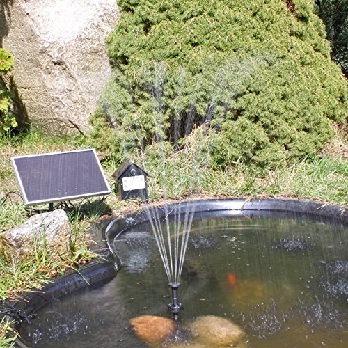 Solar Pumpe Springbrunnen NKASP2 Solarpumpe mit Akku und LED Teichpumpe