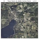 Huge Aerial Photography Map of Lake Geneva, Wisconsin 2008 WI