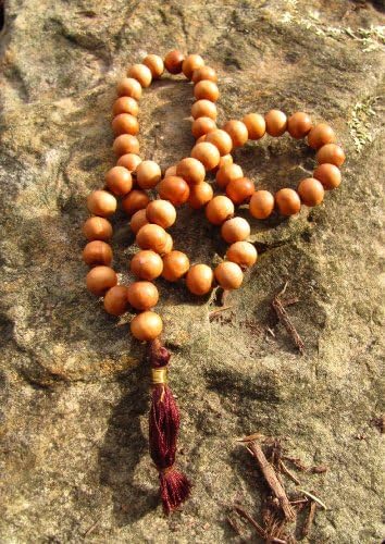 Sandalwood 54 Bead Knotted Mala - Handcrafted in India