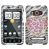 Playful Leopard With Full Rhinestones Hard Protector Case Cover For HTC Sup ....