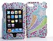 Blue with Green Yellow Purple Silver Rainbow Shooting Star Jewel Premium Luxury Full Diamond Rhinestone Snap on Hard Skin Faceplate Bling Case forApple Ipod Touch Itouch 2nd Generation 3rd Generation 2nd Gen 3rd Gen 8Gb 16GB 32Gb