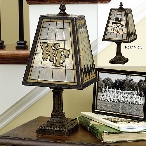 Memory Company Wake Forest Demon Deacons Art Glass Lamp