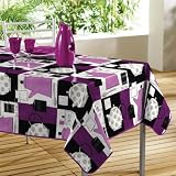 Nappe imprim&eacute;e Tea & Co Prune