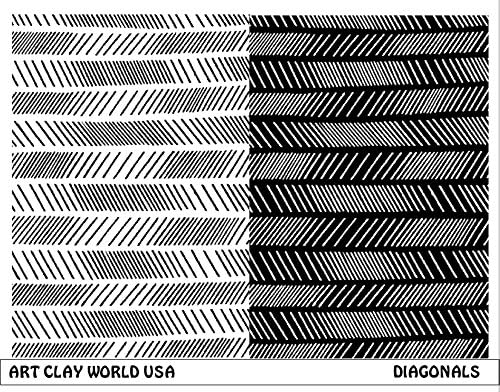 Art Clay World USA Low Relief Texture Plate Diagonals Design - 1 Pc.