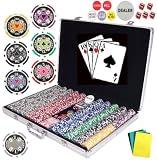 Casino Suited Poker Chip Set (1000 Clay Composite 11.5 gram Chips)