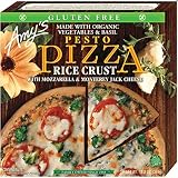 PESTO PIZZA RICE CRUST WITH MOZZARELLA & MONTEREY JACK CHEESE