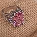 YAZILIND Women's Ring with Princess Cut Big Stone Pink Purple Cubic Zirconia Cz US Size 9