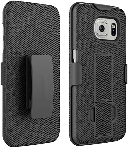 Galaxy S7 Edge Case, Slim Hard Shell Holster Combo Case for Samsung Galaxy S7 Edge with Kick-Stand &amp; Belt Clip (Black)