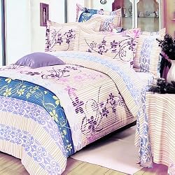 Blancho Bedding - [Striped Orchid] 100% Cotton Comforter Cover/Duvet Cover Combo